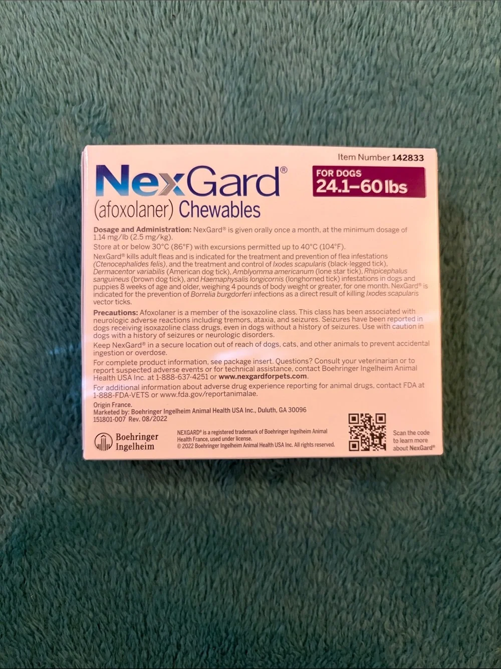 Nexgard Chewables for Dogs 24.1–60 lbs NIB